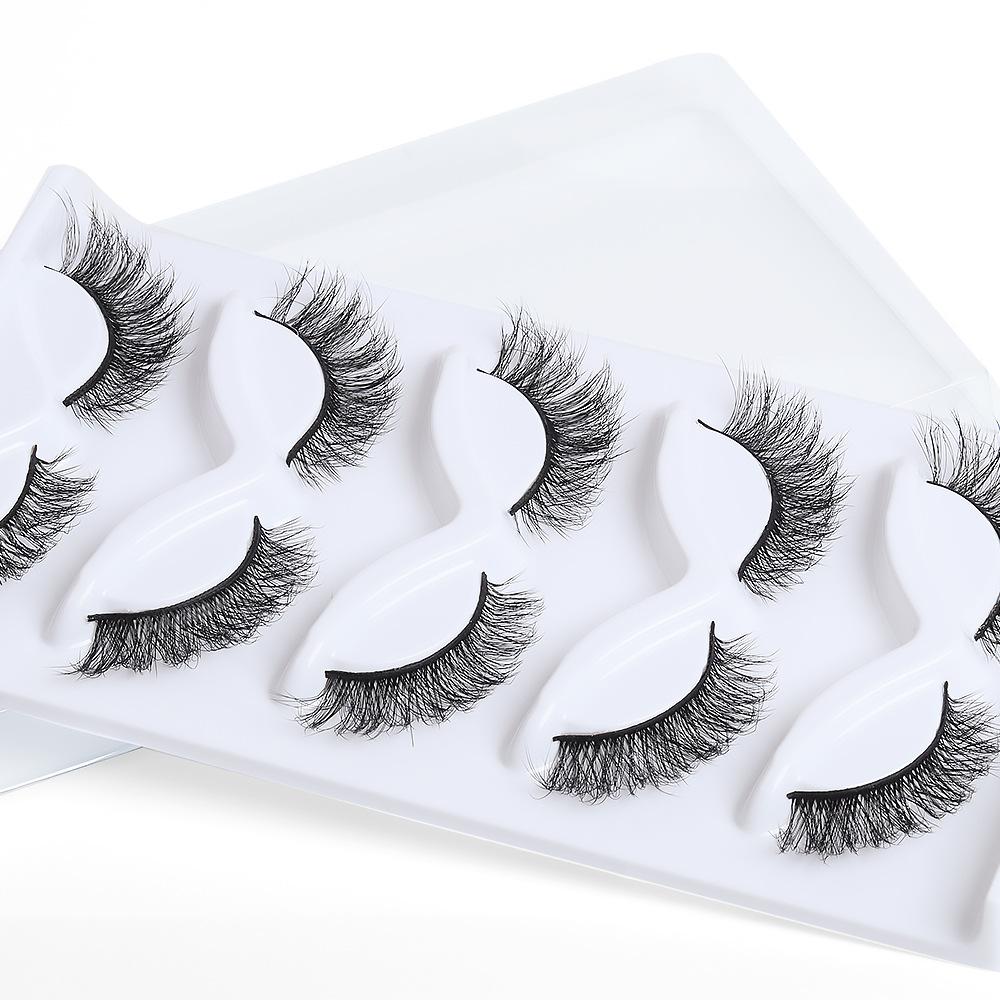 5 Pairs Of High-Quality Imitation Eyelashes Are Messy And Curled To Simulate Daily False Eyelashes
