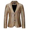 Men's European Plaid Gold-Stamped Party Suit ZT-X48