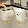 9L/12L Wall Mounted DIY Cream Colored Kitchen Trash Can with Lid, Used for Food Waste and Bathroom with High Appearance Level