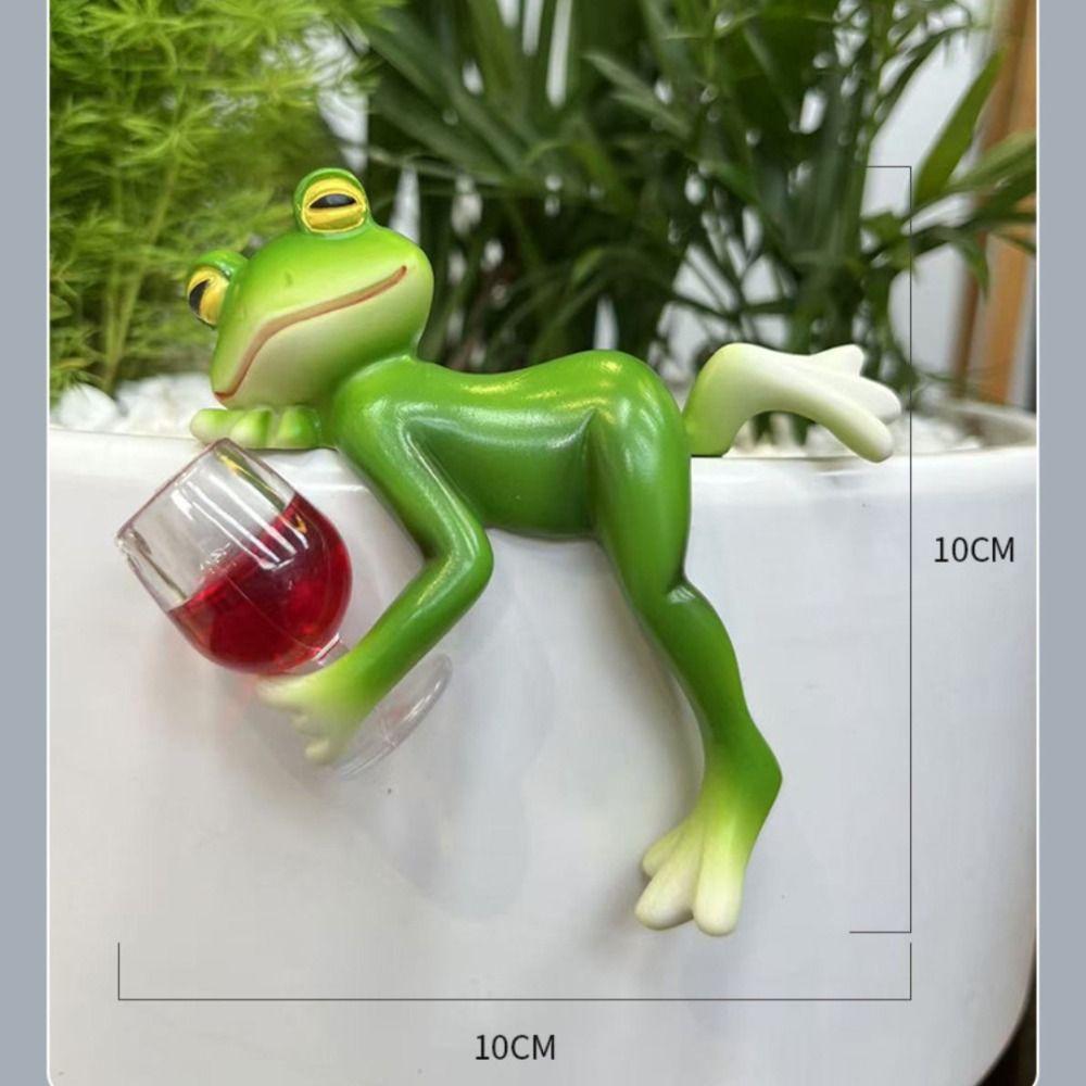 Hanging Flower Pot Edge Frog Decorative Ornaments Hanging Decorative Simulation Animal Ornament