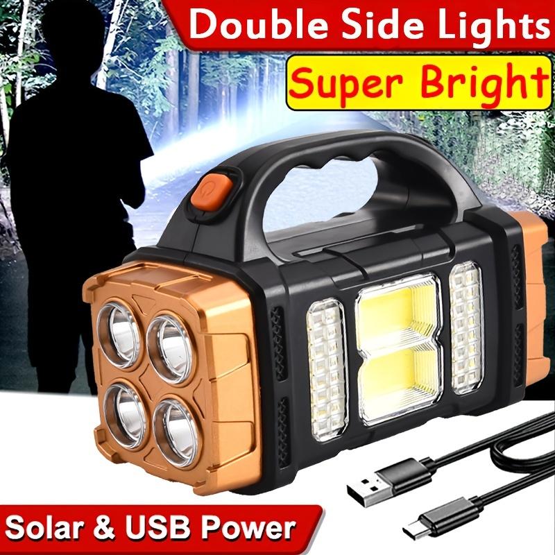 Multifunctional Solar LED+COB Light With Handle USB Charging Waterproof For Outdoor Camping Safety Emergency At Night