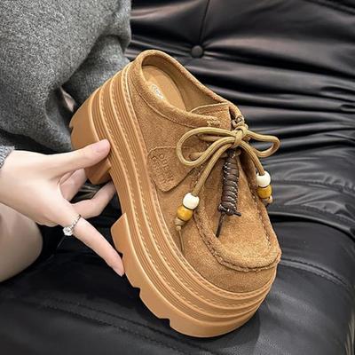 Модная обувь Женские домашние тапочки Платформа Pantofle Закрытый носок Шлепанцы Мягкие Летние 2025 Домашние тапочки Обувь на платформе Шлепанцы с закрытым носком