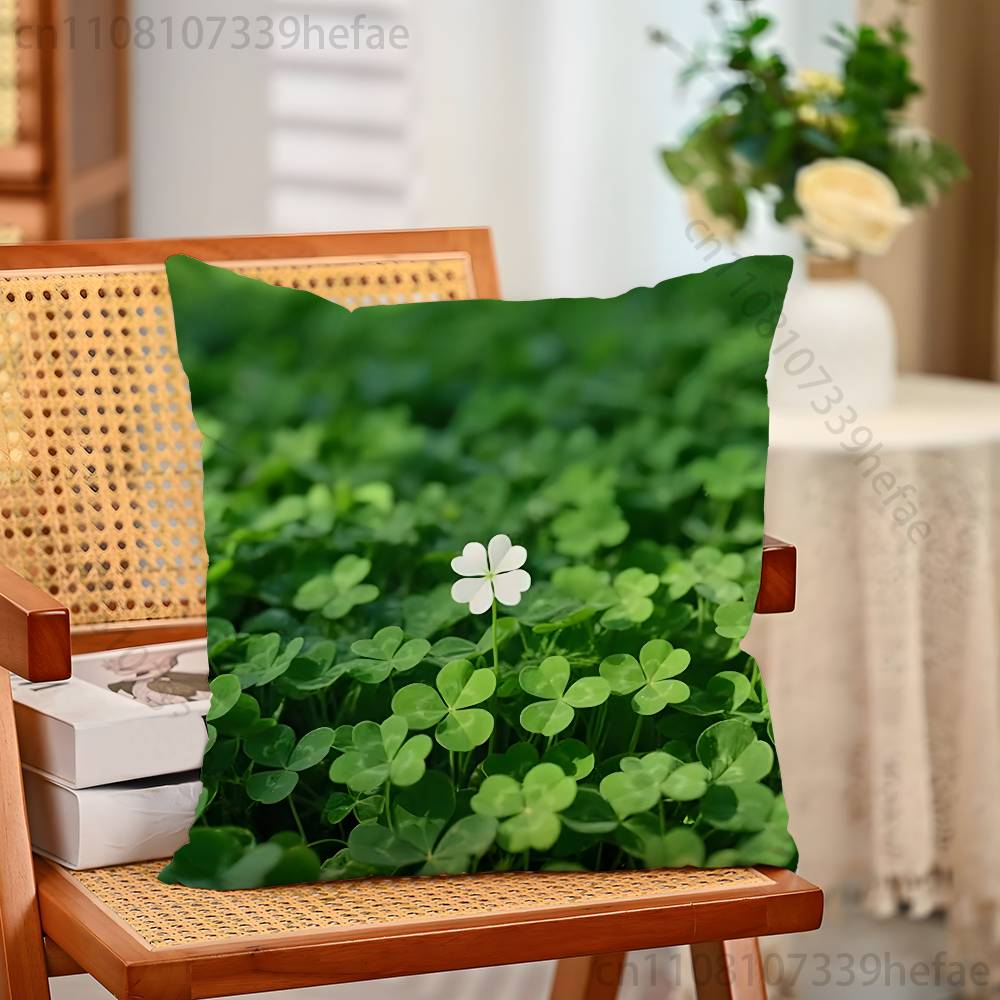 Lucky Four Leaf Clover Throw Pillow Case For Decoration 30cm 50cm 55cm Square Home Pillowcase Case