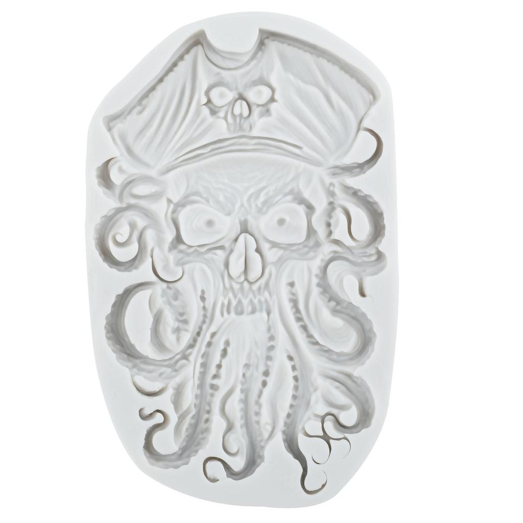 Силиконовые формы Череп Пират Осьминог Пират Форма для мастики Инструменты для украшения торта Топпер для кексов Конфета Шоколад Форма для гампасты