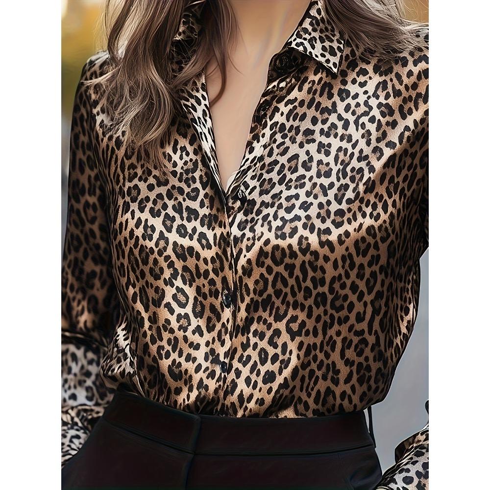 New Autumn Collection: Satin-print Long-sleeved Shirt for Women; Drapey Long-sleeved Base Layer Shirt for Women