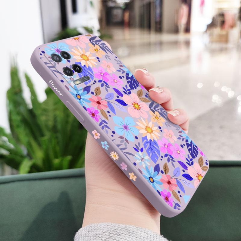 Яркий Цветочный Чехол Для Телефона Для OPPO A54 A74 A57 A96 A76 A36 A95 A12 A15 A15S A16 A16K A9 A5 2020 Reno 7 7Z 6 5 F9 4G 5G