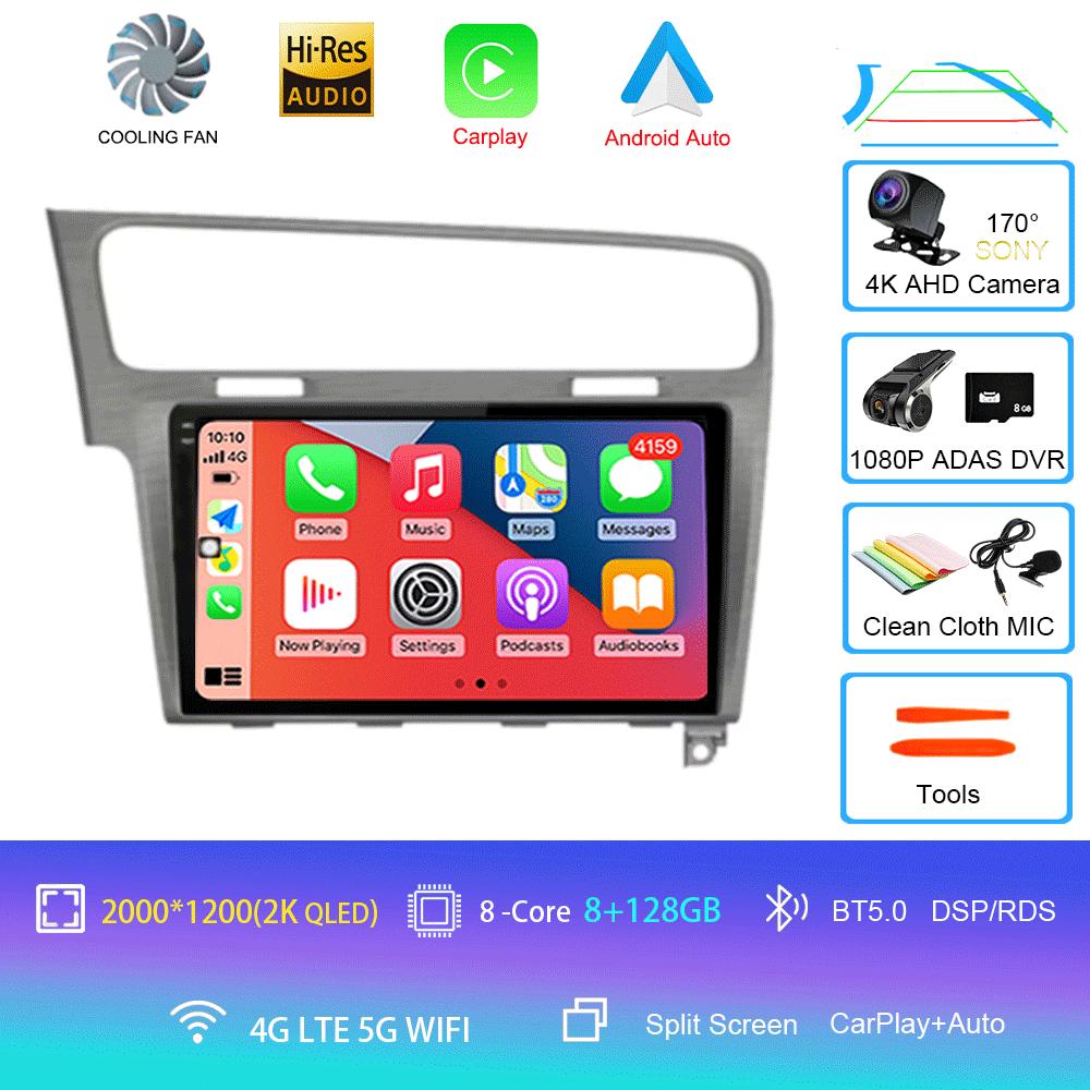Автомобильное радио Android 14 для Volkswagen VW Golf 7 MK7 GTI 2013-2020 Carplay HD Мультимедиа Авто Qualcomm GPS Стерео Видео Плеер 2din