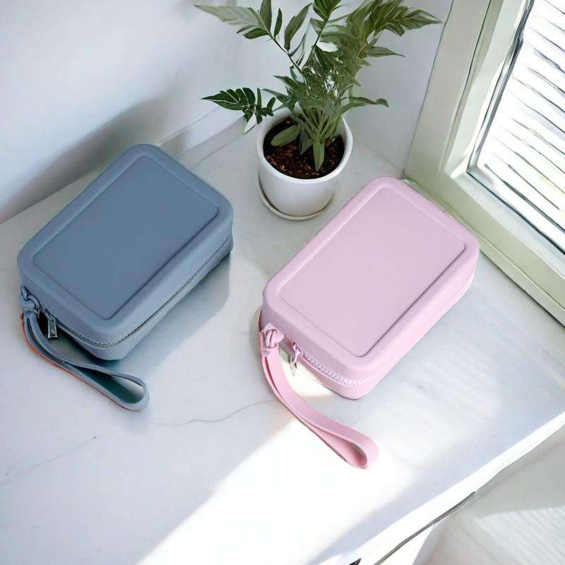 Квадратный силиконовый чехол для хранения косметических средств для губной помады, дорожный держатель для кистей для макияжа, портативный органайзер для мелочей