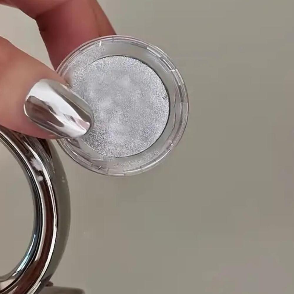 1/3jars Magic White Yellow Chrome Nail Powder Glossy Mirror Effect Moonlight Nail Pigment Pearl Silver Glitter Rubbing Dust 0.5g