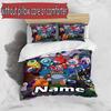 3pcs Duvet Cover Set (1*Duvet Cover + 2*Pillowcase, Without Core), Custom Name Among Us Pattern Bedding Set, Home Bedroom Decor Gift