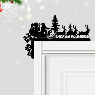 Рождественский угловой знак Санта Олень Рамка Металлическая фигурка для двери Домашний настенный декор Праздничное украшение