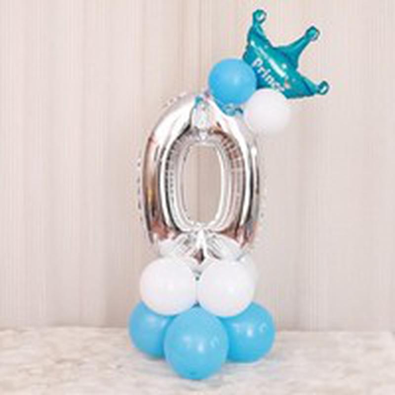 32-дюймовые воздушные шары из фольги с цифрами, розовые синие цифры, баллоны с гелием, украшение для дня рождения, аксессуар