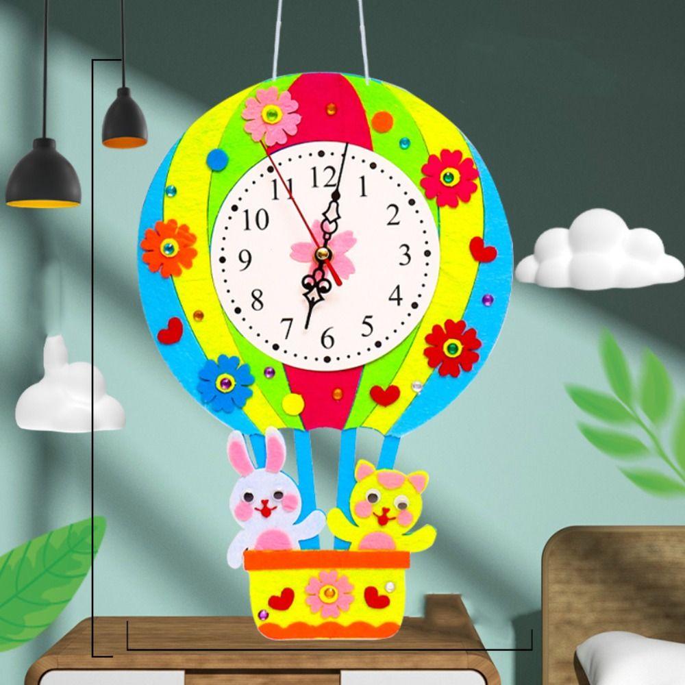 DIY Puzzle DIY Clock Toys Cartoon Clock Time Teaching Aid Cognition Clocks Toys Baby DIY Toys