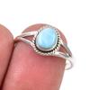 Natural Republic Larimar Gemstone Handmade 925 Sterling Silver Ring Size 8 E9j00
