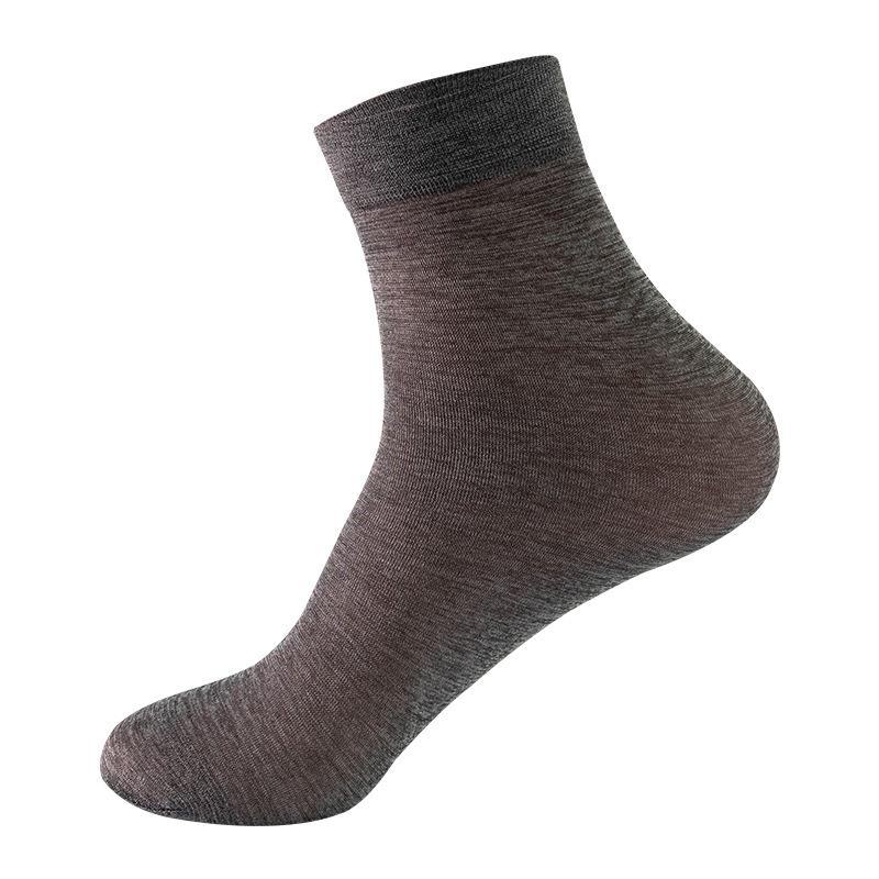 Men's Summer Ice Silk Thin Breathable Deodorant Mid-Tube Black Business Socks