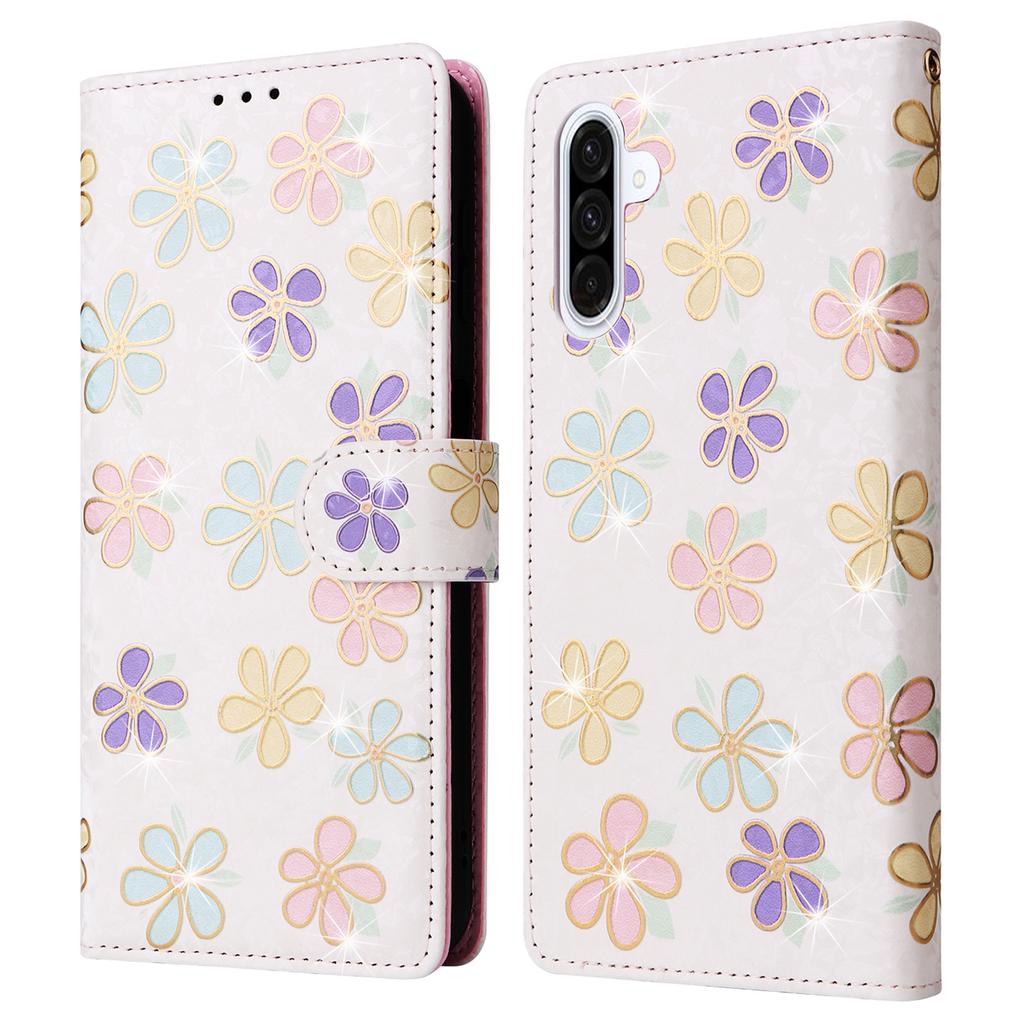 For Samsung Galaxy A56 5G Case RFID Blocking Flower Leather Phone Cover