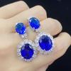 BELLA BOX Полые цветы в прямом эфире, новый продукт, синие серьги с минималистской имитацией, длинные серьги в стиле женских знаменитостей