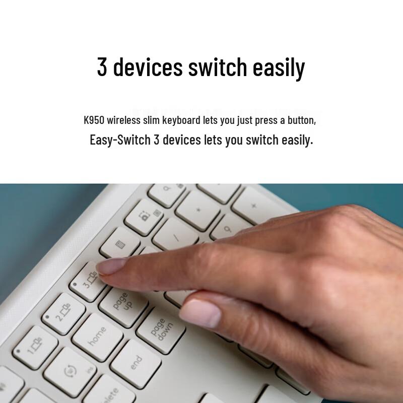 Logitech K950 Многоустройственная Bluetooth Беспроводная Клавиатура