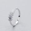 New Fashion Exquisite 925 Sterling Silver Jewelry Temperament Leaves Branch Opening Rings R019