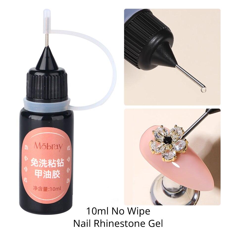 Xiaomi 10ml No Wipe Nail Glue Rhinestones Adhesive Gel Top Coat Gel Polish for Nail Art Jewelry Decorations Soak Off UV LED Gel Varnish