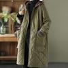 Vintage Thick Hooded Padded Jacket Women New Spring Autumn Parkas Casual Mid-Length Warm Cotton Coat Female Loose Overcoat