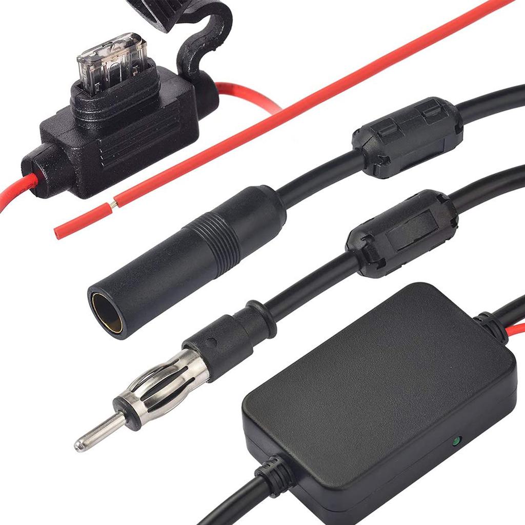 BINGFU Автомобильная FM-радиоантенна Усилитель сигнала Мощный бустер Антенна Радиоусилитель Антенна Усилитель сигнала Автомобильный адаптер с DIN-разъемом