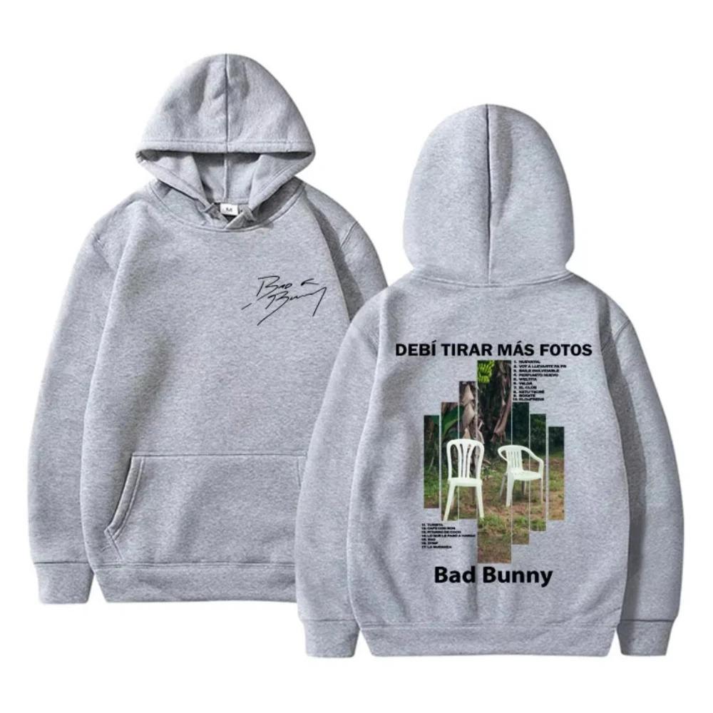 2026 Рэпер Bad Bunny Деби Тирар Мас Фотос DTMF Альбом Графическая Толстовка Мужская Женская Хип-Хоп Мода Свитшот Мужской Уличная Одежда Подарок для Фанатов