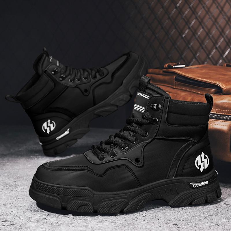 Новые модные осенние и зимние мужские высокие ботинки martin для студентов, трендовые рабочие туфли на мягкой подошве для мальчиков, кроссовки Martin с защитой труда