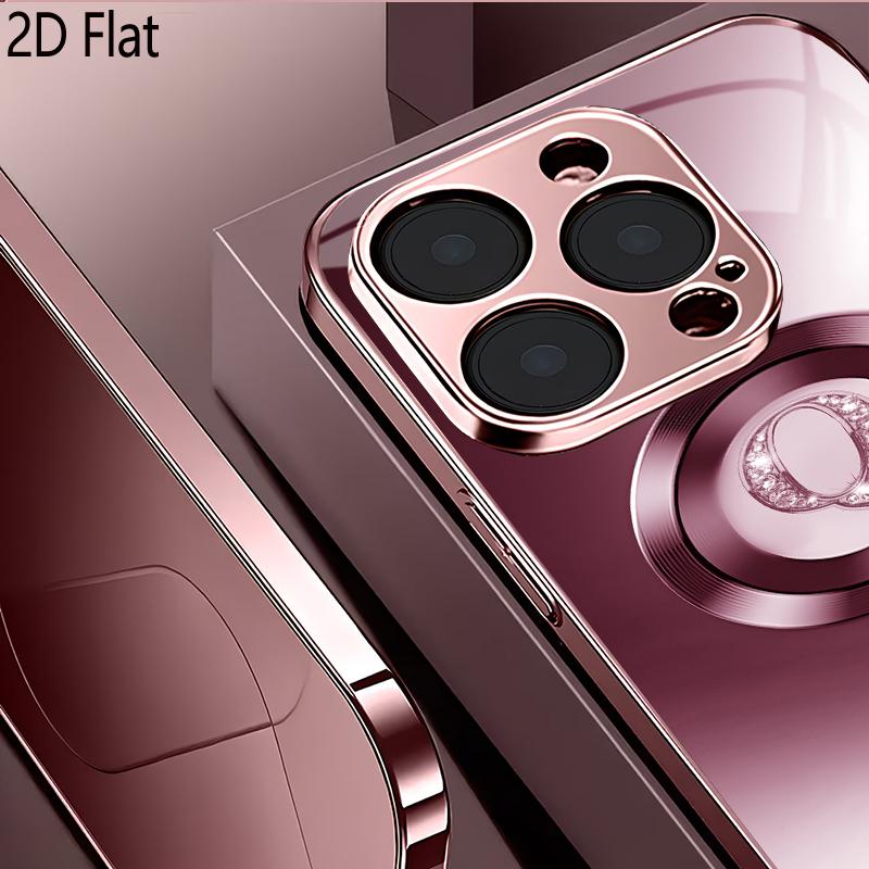 LdQRing 2DПлоская Для iPhone 17 18 16 15 14 13 12 11 Pro Max XS XR 8 7Plus Чехол для телефона Ударопрочный Защитная задняя крышка