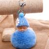 1PC Cartoon Lovely Women Baby Sleep Doll Keyring Plush Bag Pendant Fluffy Fur Ball