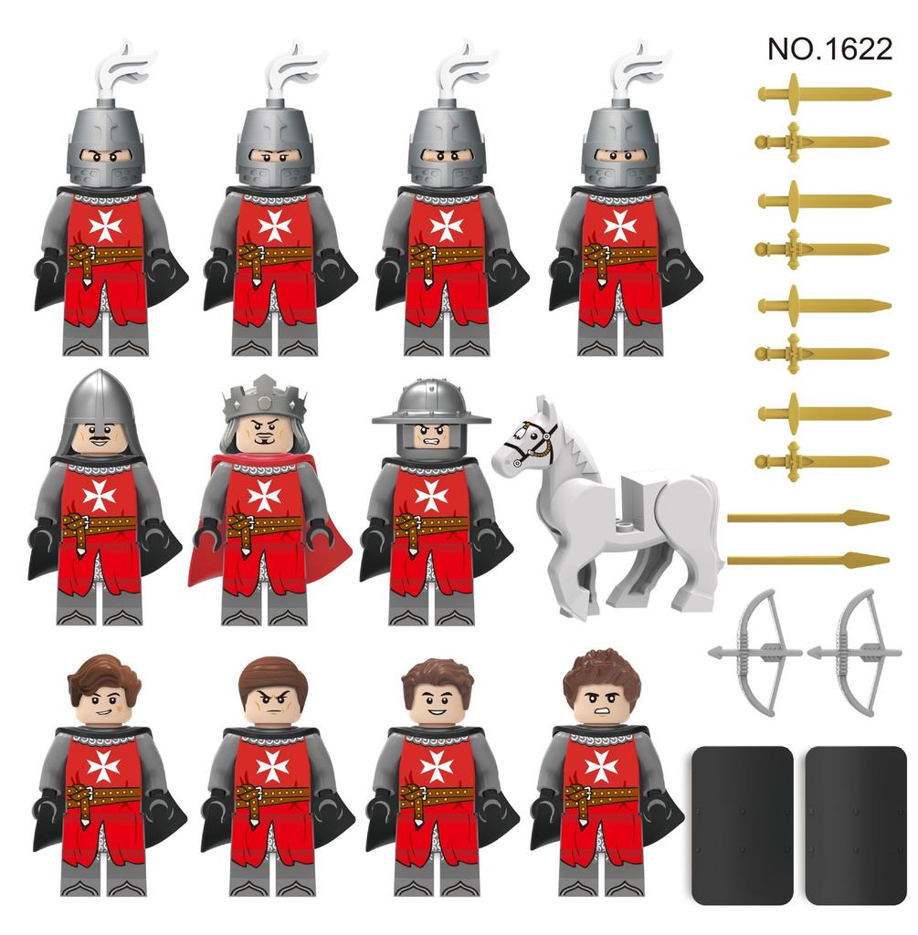 1622 Medieval Soldier Cartoon Figure Knight Regiment Doll Building Block Toy