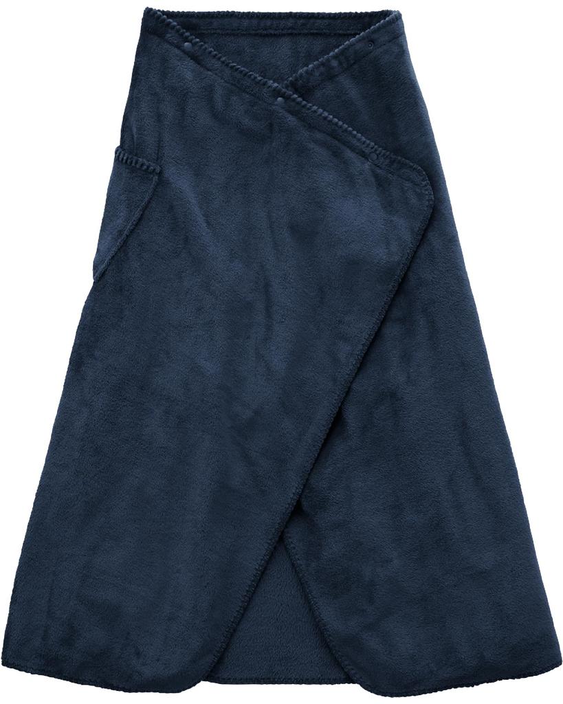 AQUA mofua Теплый плед Премиум Микрофибра 138 x 93 Темный 50311422 Одеяло 3 в 1, Пончо, Стола, Большой, см, Темно-синий,