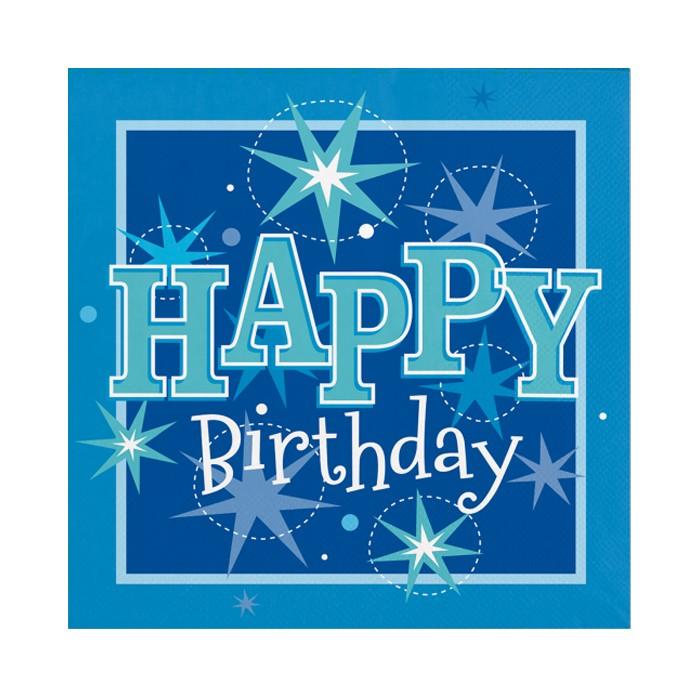 Pioneer Europe Одноразовые салфетки Sparkle Happy Birthday (Пакет из 20)