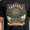 Футболка с изображением аэфической цивилизации Тартарии • Футболка с космическим гербом и фэнтезийным городом • Comfort Colors 1717