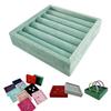 Velvets Jewelry Organizer Tray Elegant Ring and Earring Display Stand Drawer Small Accessories Storage Container