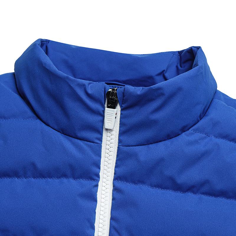 Men's FILA Down Vests Men's Electric Flash Blue Stand Collar Moderate Straight Fit