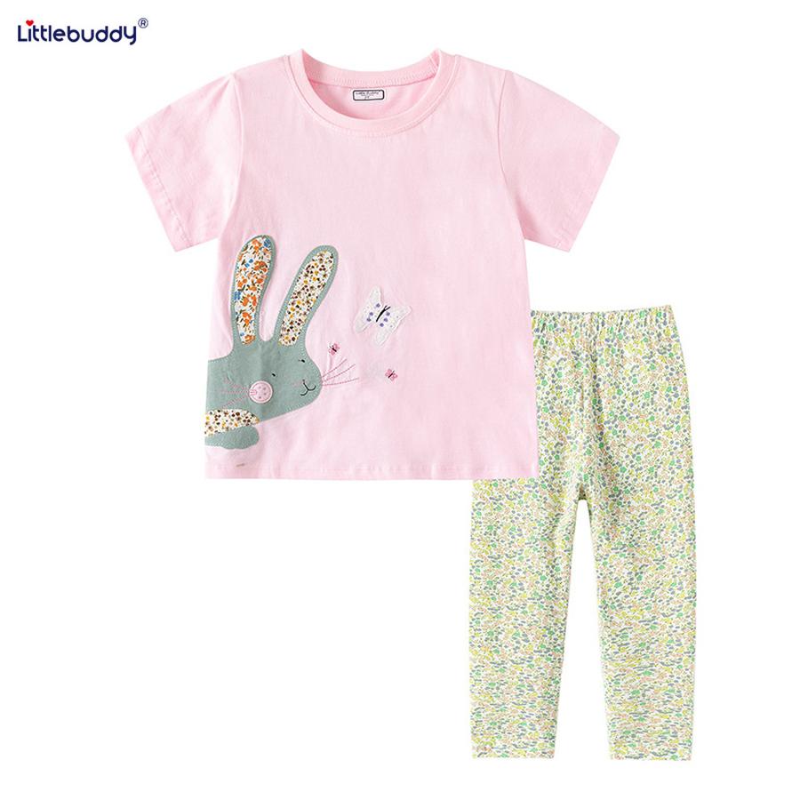 Набор детских летних футболок Littlebuddy для возраста 2-7 лет, комплект из 2 предметов, с круглым вырезом, короткий рукав