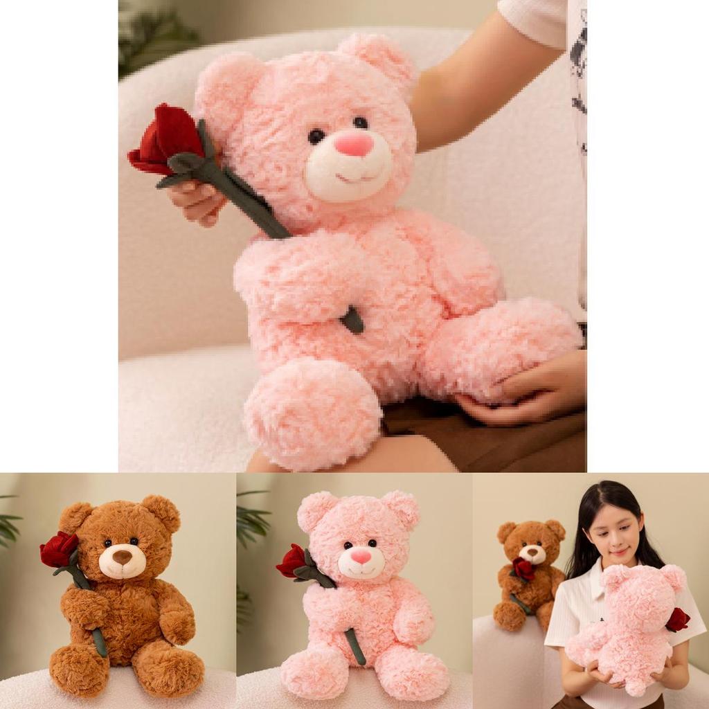 Adorable Brown And Pink Teddy Bear Plush Toy Perfect For Girlfriend Valentine's Gift