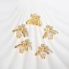 Mini Bee Pendant Charms, Golden Plated Copper Inlaid Zirconia Findings for Handmade Jewelry Accessories