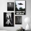 UFO Glow Strangely In the Dark Series TV Movie Poster Alien Spacecraft Captures People Research Pictures Wall Canvas Art Decor