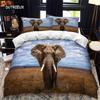 Комплект пододеяльников с изображением слона, комплект королевского размера, комплект постельного белья с изображением диких животных для детей, подростков, мальчиков, двойной пододеяльник из микрофибры King