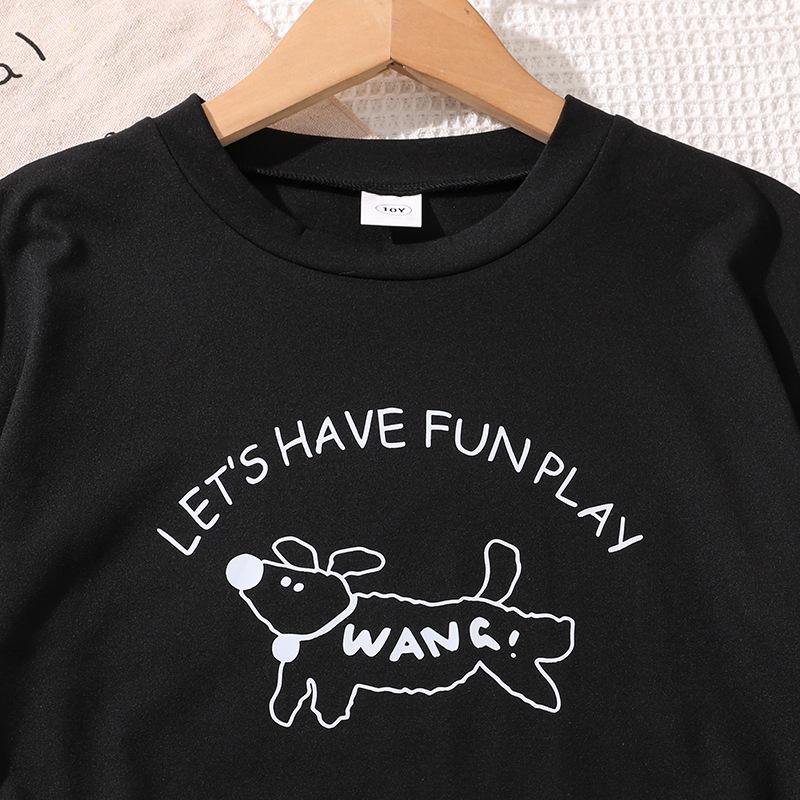 Костюм для девочек, летняя детская одежда, новый топ с короткими рукавами и рисунком в виде мультяшных букв + повседневные шорты с принтом зебры, костюм из двух частей