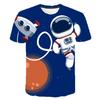 2024 Summer 3D Printed Men's T-shirt, Casual and Fun Astronaut Top Short Sleeve