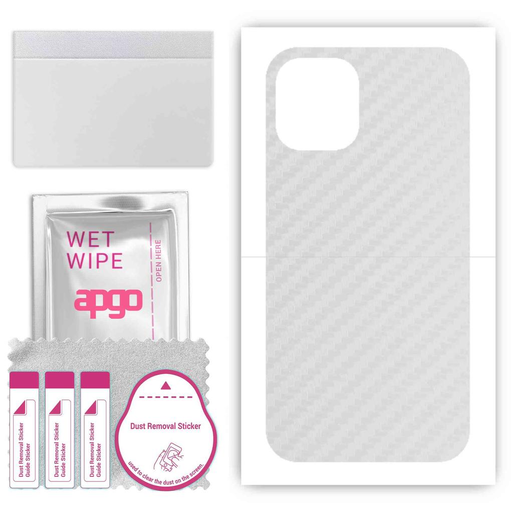 apgo Защитная наклейка-скин для задней панели, совместимая с Apple iPhone 12 mini, Пленка-обертка, Фольга, Винил - Узор Прозрачный Карбон