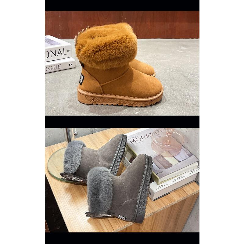 Детские зимние сапоги, короткие бархатные сапоги принцессы для девочек, теплая детская хлопковая обувь для девочек, обувь для мальчиков