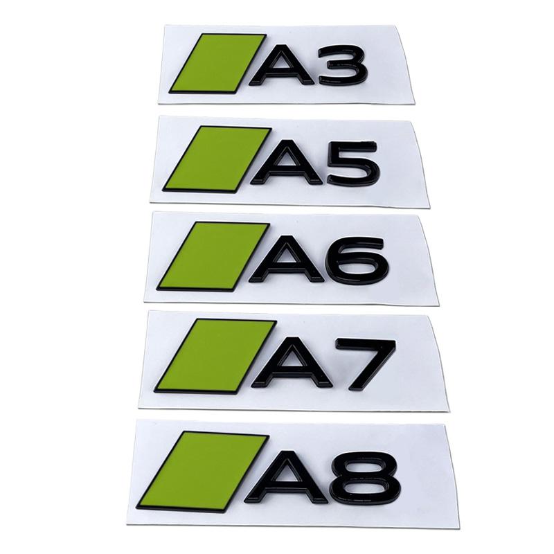 Новый металлический значок на багажник автомобиля для Audi A3 A5 A6 A7 A8 Буквенные наклейки Задний значок Наклейка на боковую часть кузова Декоративные аксессуары для тюнинга