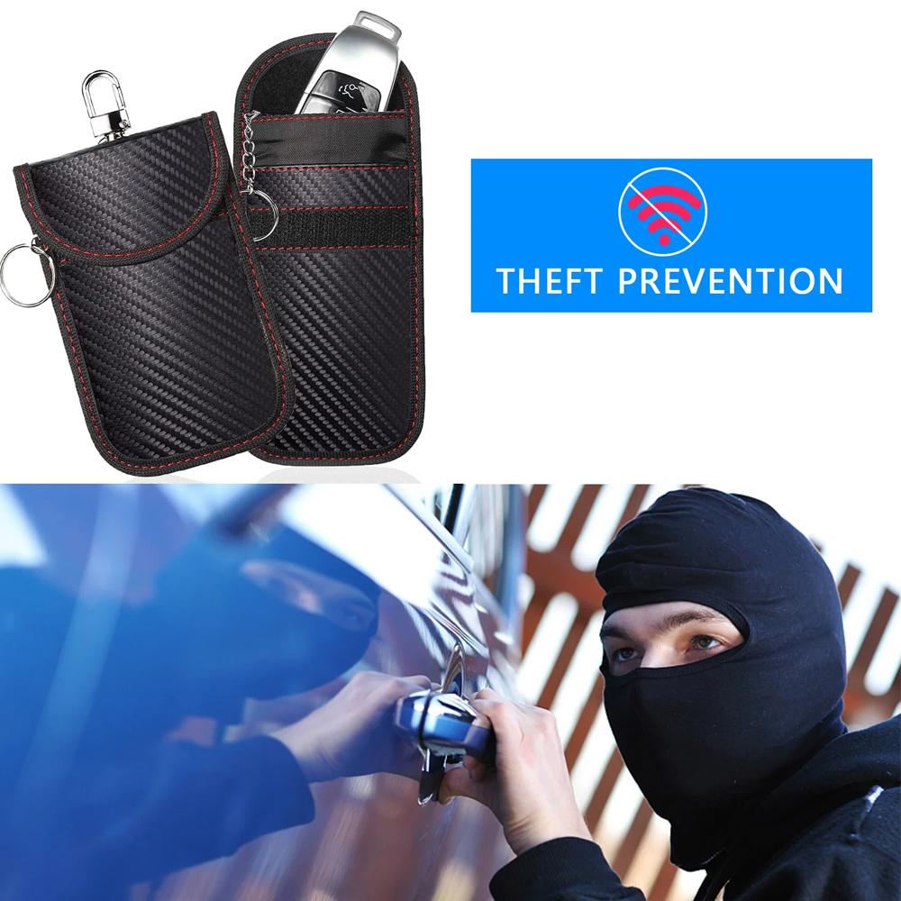 Чехол для автомобильного ключа из углеродного волокна, защитный короб для автомобильного ключа, защитный чехол для RFID-ключей, сумки для кредитных карт, органайзер для защиты конфиденциальности