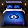 Inter Milan Custom Name Text Bedding Set 1 Duvet Cover+2 Pillowcases Soccer Logo Personalized Gift For Special Occasion Bedroom Decor
