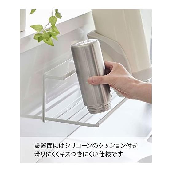 Yamazaki Jitsugyo Magnet Wide Jug Bottle Holder L White Approx. W33 x D12.5 x H11.5cm Tower Drainer Kitchen Panel Under Sink Easy Installation 8060
