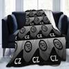 White CZ Guns Logo Blankets Fleece Sofa Throw Blanket Lightweight for Couch Bedding Travel Throws Bedspread Quilt